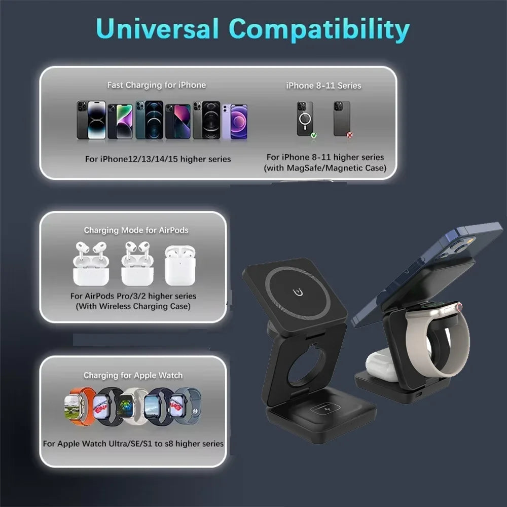 Versatile 3 in 1 Wireless Charger